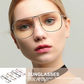 Square Metal Plain Glasses