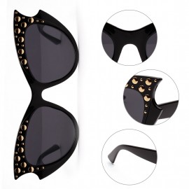 Women Cat Eye Rivet Sunglasses 