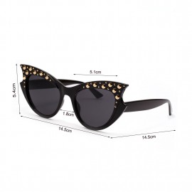 Women Cat Eye Rivet Sunglasses 