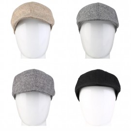 Autumn Winter Fashion Gentleman Linen Cap Solid Color Golf Director Hat