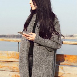 Autumn Women Fashion Casual Long Knit Sweater Long Sleeve Cardigan Coat